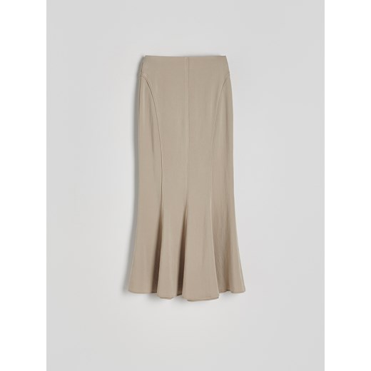 Reserved - Spódnica maxi z lyocellem - beżowy Reserved L Reserved
