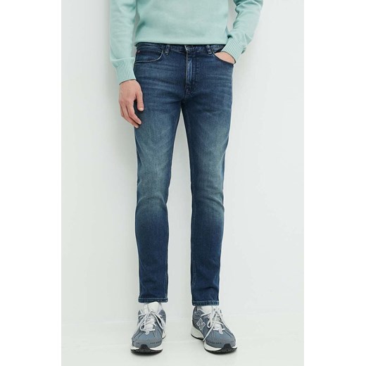 HUGO jeansy męskie kolor granatowy 50517529 ze sklepu ANSWEAR.com w kategorii Jeansy męskie - zdjęcie 172630186