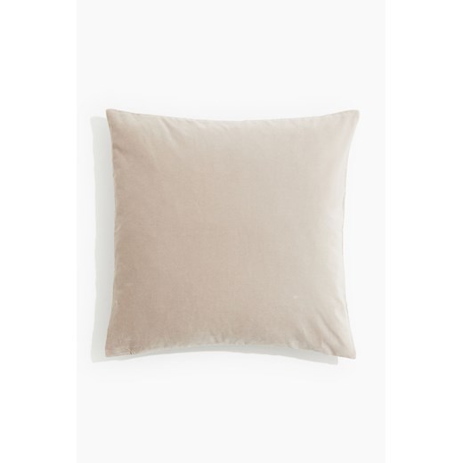H & M - Aksamitna poszewka na poduszkę - Brązowy ze sklepu H&M w kategorii Poszewki na poduszki - zdjęcie 172631047