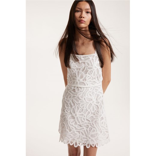 H & M - Sukienka o wyglądzie szydełkowej robótki - Biały ze sklepu H&M w kategorii Sukienki - zdjęcie 172631319