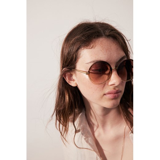 H & M - Okrągłe okulary przeciwsłoneczne - Brązowy ze sklepu H&M w kategorii Okulary przeciwsłoneczne damskie - zdjęcie 172631356