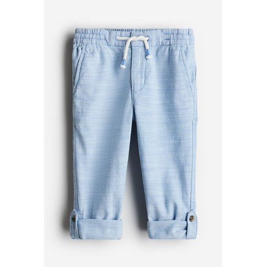 H & M - Podwijane spodnie Loose Fit - Niebieski H & M 128 (7-8Y) H&M