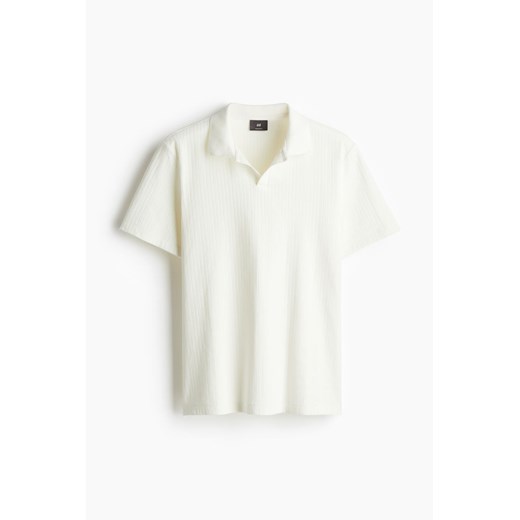 H & M - Strukturalny top polo Regular Fit - Biały ze sklepu H&M w kategorii T-shirty męskie - zdjęcie 172631406
