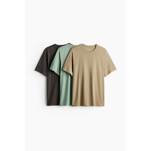 H & M - Sportowy T-shirt DryMove 3-pak - Zielony ze sklepu H&M w kategorii Spodnie męskie - zdjęcie 172631426