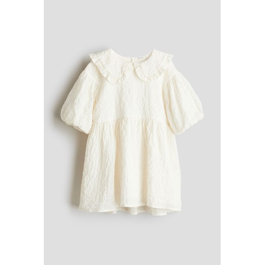 H & M - Sukienka z bawełnianej kory - Biały ze sklepu H&M w kategorii Sukienki dziewczęce - zdjęcie 172631445