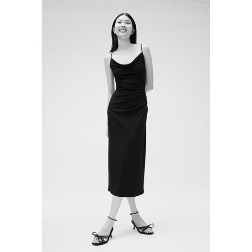 H & M - Sukienka z drapowanym dekoltem - Czarny H & M S H&M