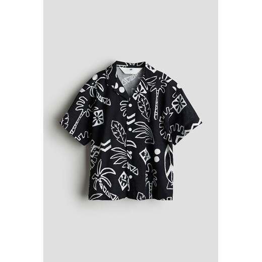 H & M - Wzorzysta koszula z otwartymi klapami - Czarny ze sklepu H&M w kategorii Koszule chłopięce - zdjęcie 172631517
