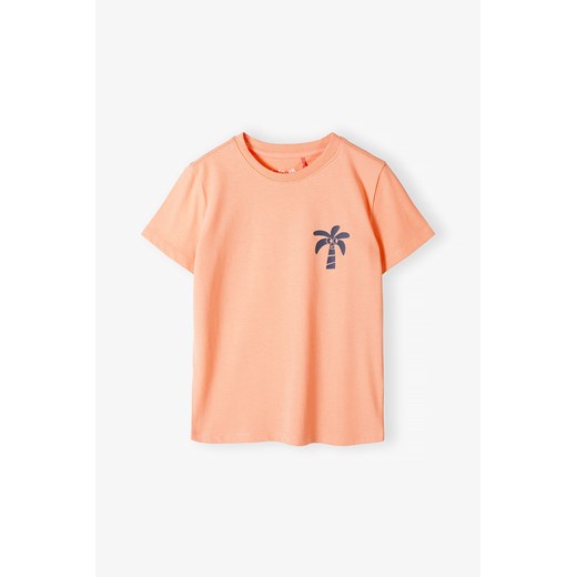T-shirt chłopięce 5.10.15. pomarańczowa z nadrukami bawełniany 