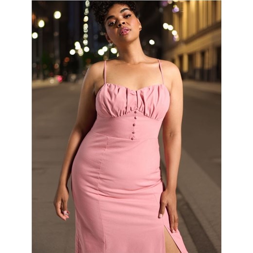 Sinsay - Sukienka midi - różowy ze sklepu Sinsay w kategorii Sukienki - zdjęcie 172639435