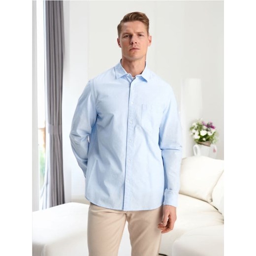 Sinsay - Koszula regular - błękitny ze sklepu Sinsay w kategorii Koszule męskie - zdjęcie 172639497