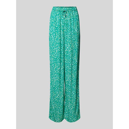 Spodnie materiałowe o rozkloszowanym kroju ze wzorem na całej powierzchni ze sklepu Peek&Cloppenburg  w kategorii Spodnie damskie - zdjęcie 172640957