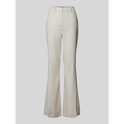 Spodnie lniane rozkloszowane z elastycznym pasem model ‘Ria Miranda’ ze sklepu Peek&Cloppenburg  w kategorii Spodnie damskie - zdjęcie 172641038