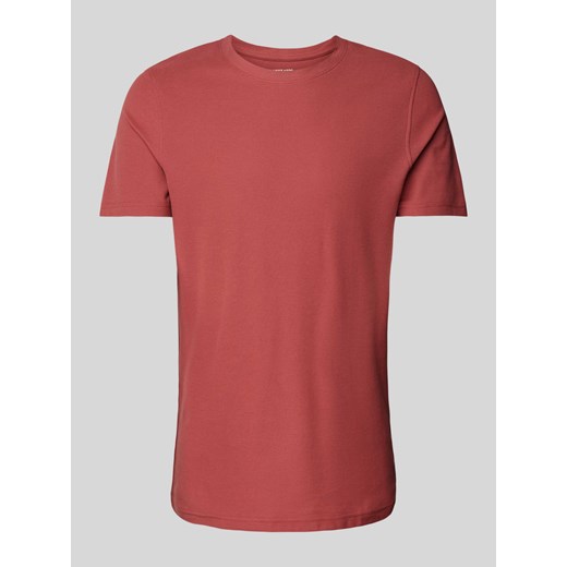 T-shirt z prążkowanym okrągłym dekoltem ze sklepu Peek&Cloppenburg  w kategorii T-shirty męskie - zdjęcie 172641106
