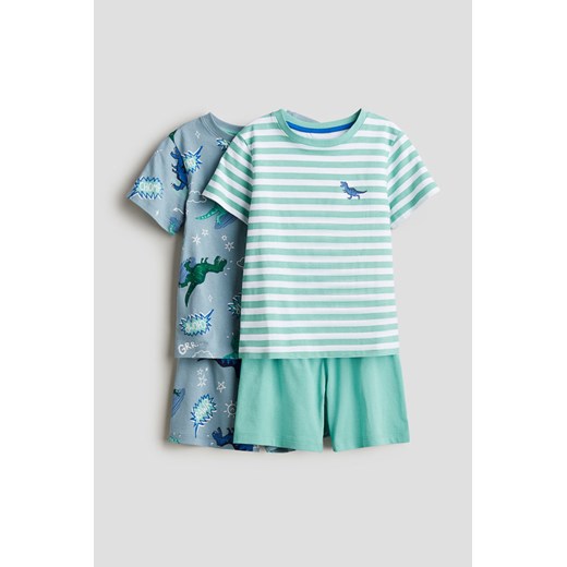 H & M - Piżama z nadrukiem 2-pak - Turkusowy ze sklepu H&M w kategorii Piżamy dziecięce - zdjęcie 172641376