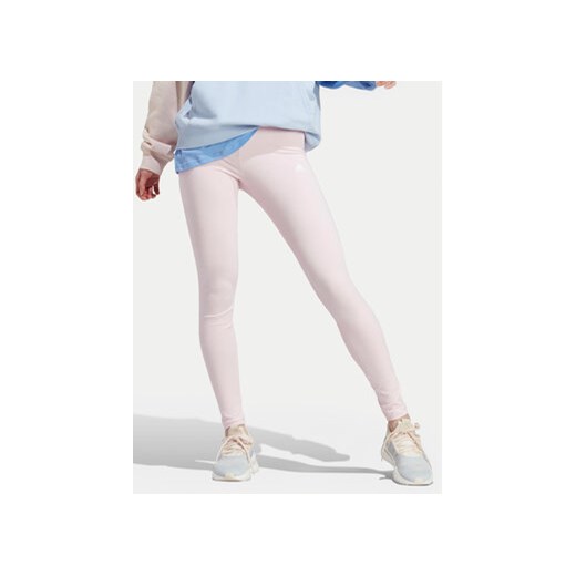 adidas Legginsy SPORT INSPIRED LOUNGEWEAR ESSENTIALS HIGH-WAISTED LOGO LEGGINGS ID0024 Różowy ze sklepu MODIVO w kategorii Spodnie damskie - zdjęcie 172642346