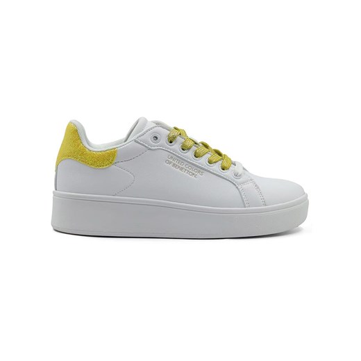 Benetton Sneakersy w kolorze biało-żółtym ze sklepu Limango Polska w kategorii Trampki damskie - zdjęcie 172642355