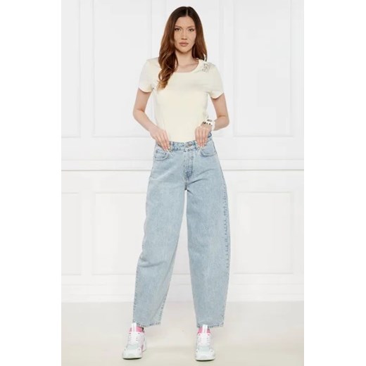 Emporio Armani bluzka damska z okrągłym dekoltem casual bawełniana