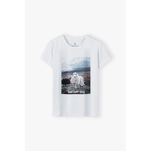 Bawełniany t-shirt dziewczęcy ze sklepu 5.10.15 w kategorii Bluzki dziewczęce - zdjęcie 172645208
