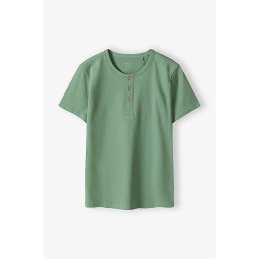 Zielony t-shirt chłopięcy z guzikami - Limited Edition ze sklepu 5.10.15 w kategorii T-shirty chłopięce - zdjęcie 172645246