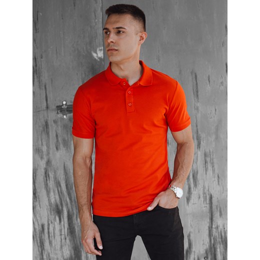 Koszulka męska polo pomarańczowa Dstreet PX0609 ze sklepu DSTREET.PL w kategorii T-shirty męskie - zdjęcie 172645749