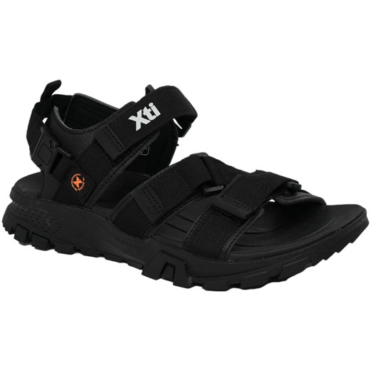 Sandały Modne Xti 142779 S.Tex Negro Czarne ze sklepu EuroButy.com.pl w kategorii Sandały męskie - zdjęcie 172647318