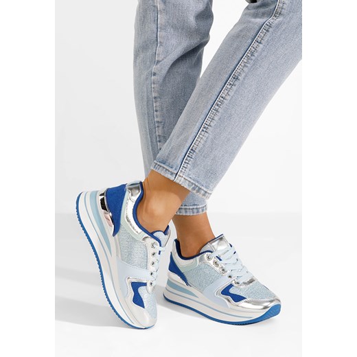 Niebieski sneakersy na platformie Daisie ze sklepu Zapatos w kategorii Buty sportowe damskie - zdjęcie 172647965