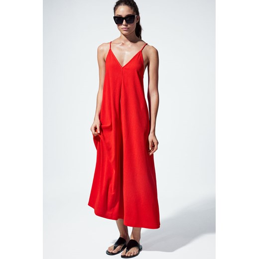 Sukienka czerwona H & M maxi na ramiączkach 