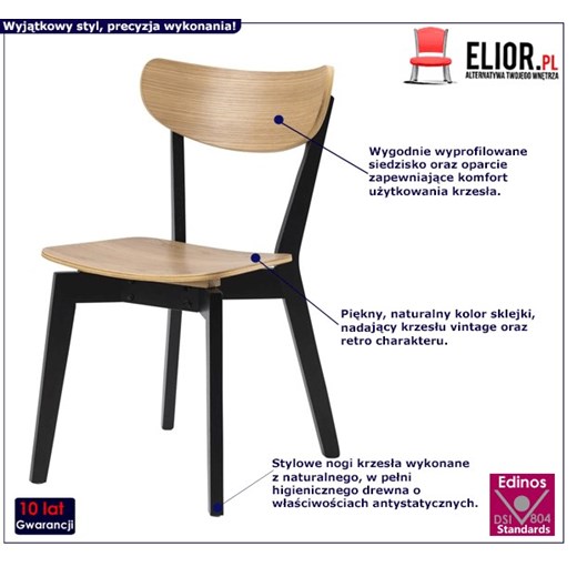Vintage krzesło drewniane - Amades Elior One Size okazja Edinos.pl