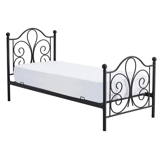 Czarne rustykalne łóżko 90x200 cm - Lafio ze sklepu Edinos.pl w kategorii Łóżka i materace - zdjęcie 172649818