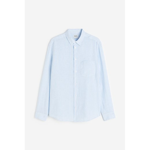 H & M - Lniana koszula Regular Fit - Niebieski ze sklepu H&M w kategorii Koszule męskie - zdjęcie 172651635
