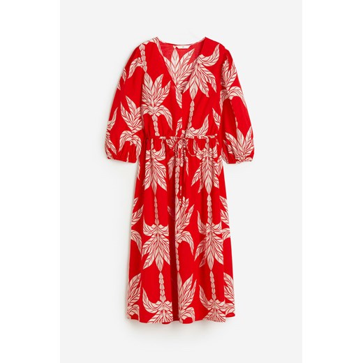 H & M - Sukienka z baloniastym rękawem - Czerwony H & M M H&M