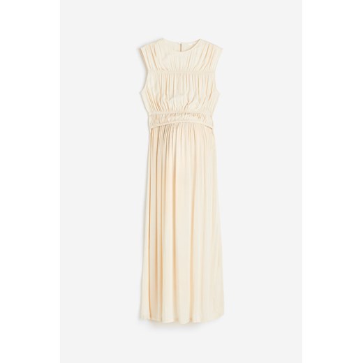 H & M - MAMA Marszczona sukienka dla karmiącej - Beżowy ze sklepu H&M w kategorii Sukienki ciążowe - zdjęcie 172651689
