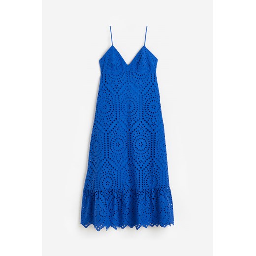 H & M - Sukienka z haftem angielskim - Niebieski H & M M H&M