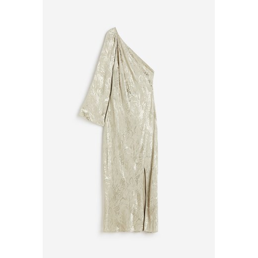 H & M - Żakardowa sukienka na jedno ramię - Beżowy ze sklepu H&M w kategorii Sukienki - zdjęcie 172651745