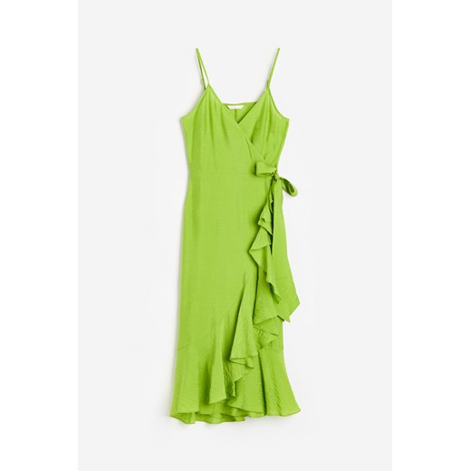 H & M - Kopertowa sukienka z falbaną - Zielony ze sklepu H&M w kategorii Sukienki - zdjęcie 172651769