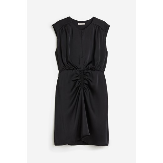 H & M - Drapowana sukienka satynowa - Czarny ze sklepu H&M w kategorii Sukienki - zdjęcie 172651787
