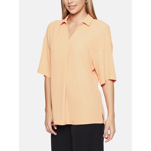 Luźna pomarańczowa bluzka damska z rękawem do łokcia L'AF Leja ze sklepu Eye For Fashion w kategorii Koszule damskie - zdjęcie 172656146
