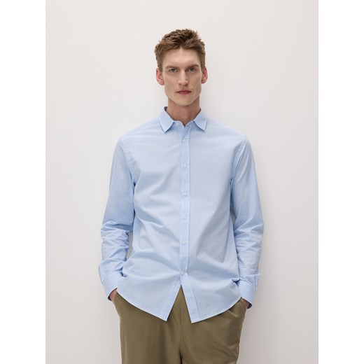 Reserved - Bawełniana koszula regular fit - jasnoniebieski ze sklepu Reserved w kategorii Koszule męskie - zdjęcie 172656548