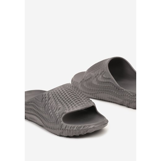 Szare Klapki z Pianki na Płaskiej Podeszwie z Tłoczoną Cholewką Testarose 41 born2be.pl okazyjna cena