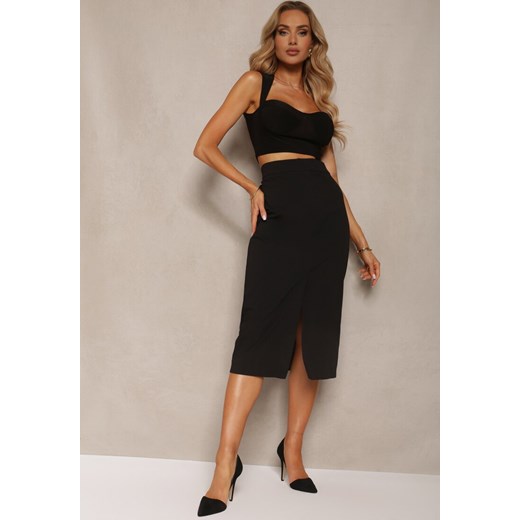 Czarna Spódnica Trapezowa Xelea ze sklepu Renee odzież w kategorii Spódnice - zdjęcie 172657218
