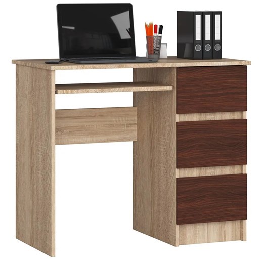 Nowoczesne biurko do gabinetu dąb sonoma + wenge - Miren 4X Elior One Size Edinos.pl