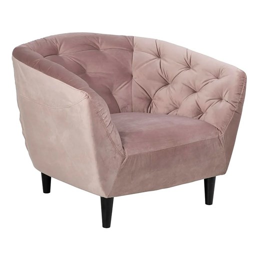 Welwetowy fotel kubełkowy różowy - Belmo ze sklepu Edinos.pl w kategorii Fotele - zdjęcie 172661226
