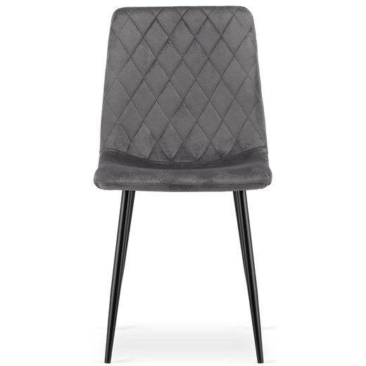 Ciemnoszare metalowe krzesło welurowe do kuchni - Saba 4X Elior One Size Edinos.pl