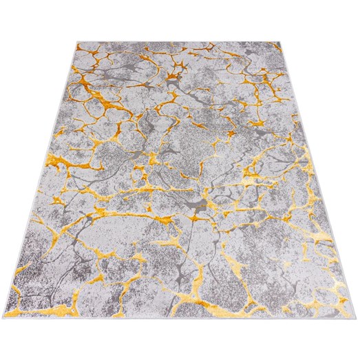 Szary marmurowy dywan ze złotem - Orso 4X ze sklepu Edinos.pl w kategorii Dywany - zdjęcie 172661509