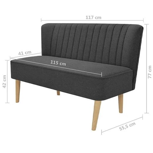 Romantyczna sofa Shelly - grafitowa Elior One Size Edinos.pl