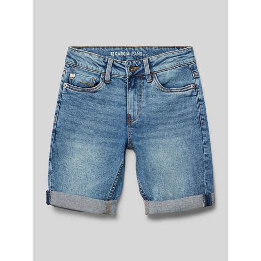 Szorty jeansowe z naszywką z logo model ‘Tavio’ ze sklepu Peek&Cloppenburg  w kategorii Spodenki chłopięce - zdjęcie 172662377