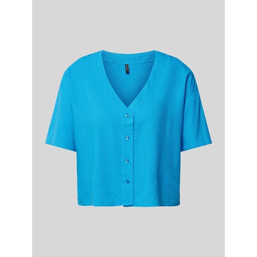Bluzka z mieszanki wiskozy i lnu z dekoltem w serek model ‘JESMILO’ ze sklepu Peek&Cloppenburg  w kategorii Bluzki damskie - zdjęcie 172662568