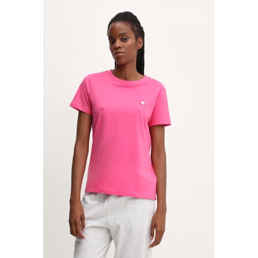 Guess t-shirt COLETTE damski kolor różowy V4YI09 J1314 ze sklepu ANSWEAR.com w kategorii Bluzki damskie - zdjęcie 172666125