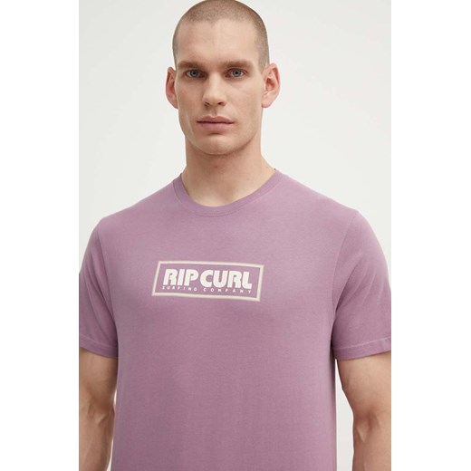 Rip Curl t-shirt bawełniany męski kolor fioletowy z nadrukiem ze sklepu ANSWEAR.com w kategorii T-shirty męskie - zdjęcie 172666388