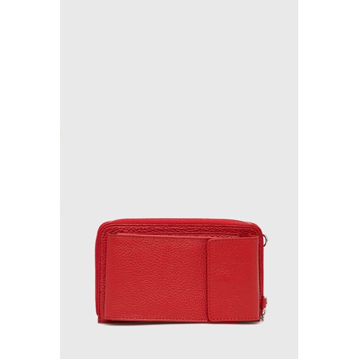 Answear Lab portfel skórzany damski kolor czerwony ze sklepu ANSWEAR.com w kategorii Portfele damskie - zdjęcie 172666769
